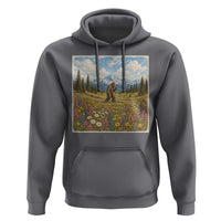 Retro Bigfoot Wildflower Hoodie Vintage Sasquatch Funny Cryptid