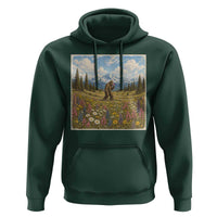 Retro Bigfoot Wildflower Hoodie Vintage Sasquatch Funny Cryptid