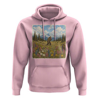 Retro Bigfoot Wildflower Hoodie Vintage Sasquatch Funny Cryptid