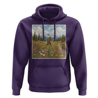 Retro Bigfoot Wildflower Hoodie Vintage Sasquatch Funny Cryptid