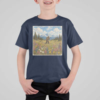 Retro Bigfoot Wildflower T Shirt For Kid Vintage Sasquatch Funny Cryptid