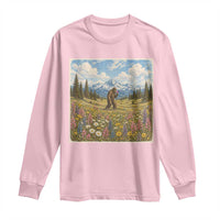 Retro Bigfoot Wildflower Long Sleeve Shirt Vintage Sasquatch Funny Cryptid