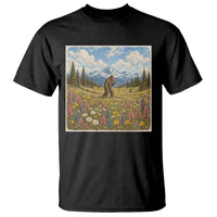 Retro Bigfoot Wildflower T Shirt Vintage Sasquatch Funny Cryptid