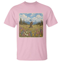 Retro Bigfoot Wildflower T Shirt Vintage Sasquatch Funny Cryptid