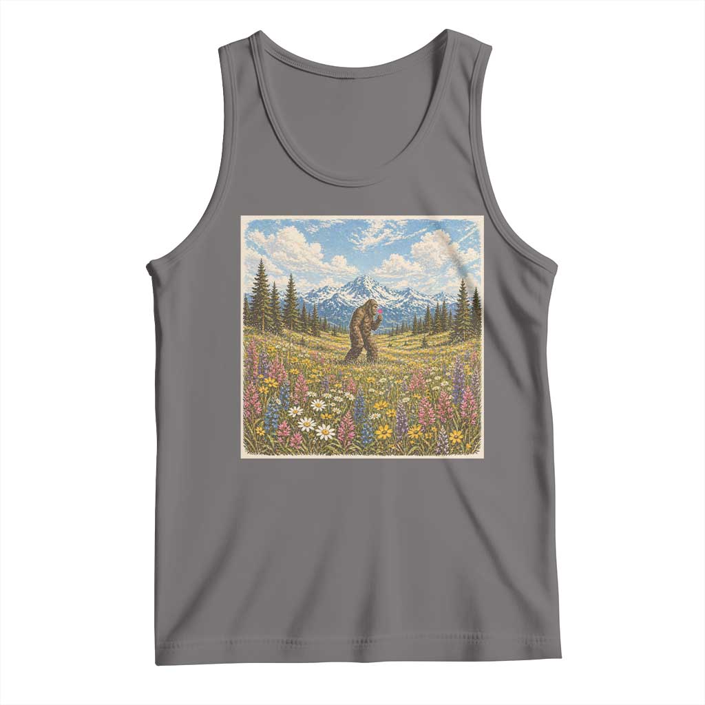 Retro Bigfoot Wildflower Tank Top Vintage Sasquatch Funny Cryptid