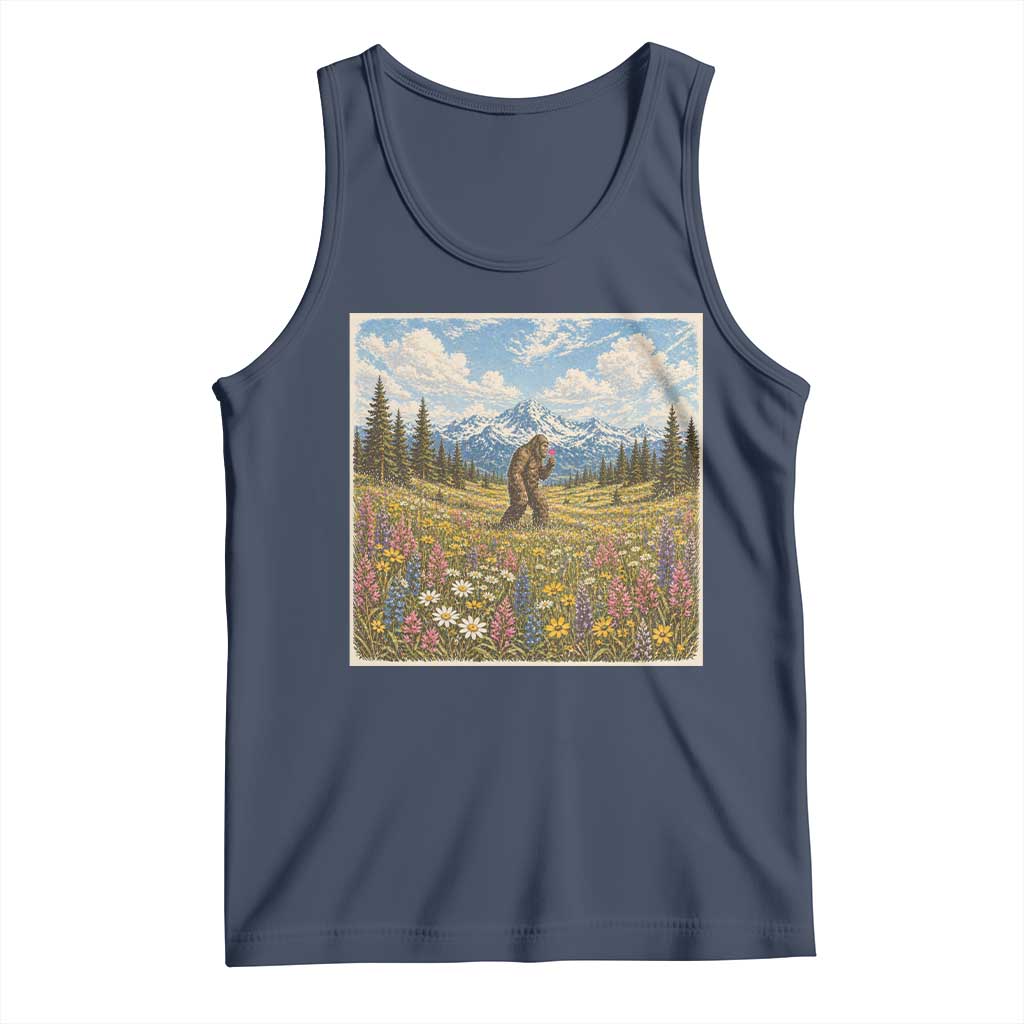 Retro Bigfoot Wildflower Tank Top Vintage Sasquatch Funny Cryptid