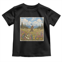 Retro Bigfoot Wildflower Toddler T Shirt Vintage Sasquatch Funny Cryptid