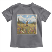 Retro Bigfoot Wildflower Toddler T Shirt Vintage Sasquatch Funny Cryptid
