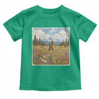 Retro Bigfoot Wildflower Toddler T Shirt Vintage Sasquatch Funny Cryptid