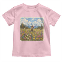 Retro Bigfoot Wildflower Toddler T Shirt Vintage Sasquatch Funny Cryptid