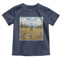 Retro Bigfoot Wildflower Toddler T Shirt Vintage Sasquatch Funny Cryptid