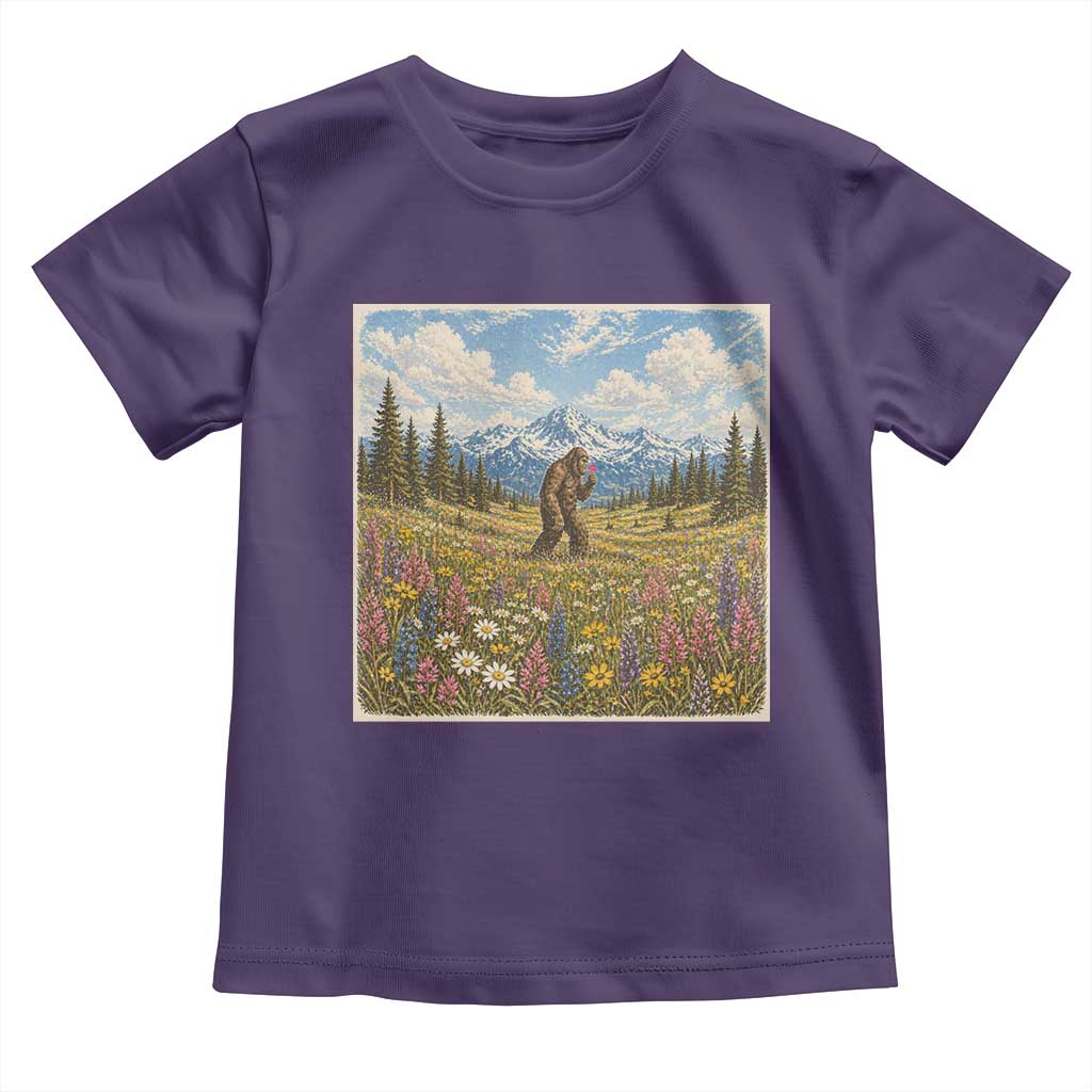 Retro Bigfoot Wildflower Toddler T Shirt Vintage Sasquatch Funny Cryptid