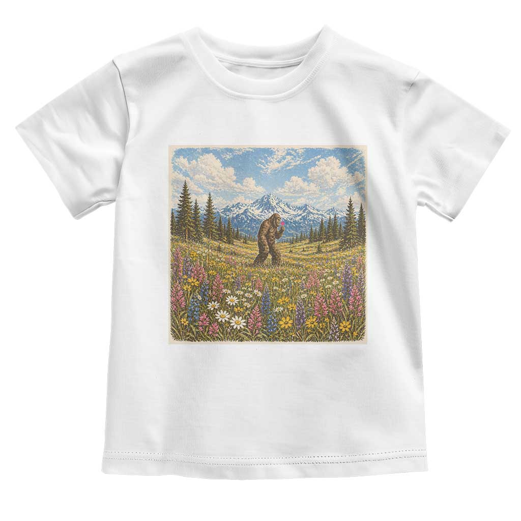 Retro Bigfoot Wildflower Toddler T Shirt Vintage Sasquatch Funny Cryptid