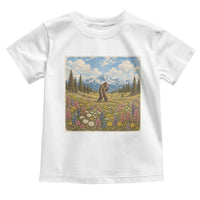 Retro Bigfoot Wildflower Toddler T Shirt Vintage Sasquatch Funny Cryptid