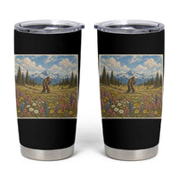 Retro Bigfoot Wildflower Tumbler Cup Vintage Sasquatch Funny Cryptid