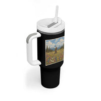 Retro Bigfoot Wildflower Tumbler With Handle Vintage Sasquatch Funny Cryptid