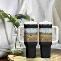 Retro Bigfoot Wildflower Tumbler With Handle Vintage Sasquatch Funny Cryptid