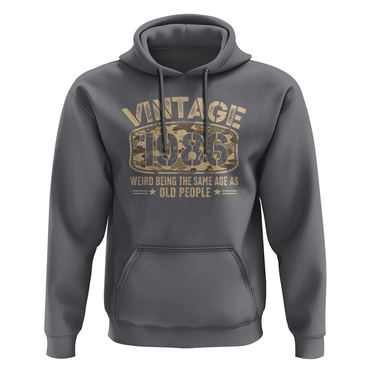 40th Birthday Gift For Men Hoodie Retro Camo 1986 Weird Being The Same Age As Old People