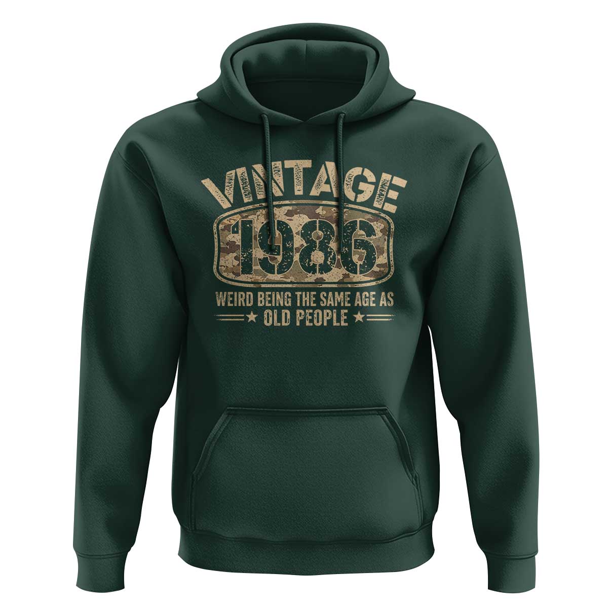 40th Birthday Gift For Men Hoodie Retro Camo 1986 Weird Being The Same Age As Old People