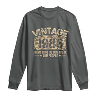 40th Birthday Gift For Men Long Sleeve Shirt Retro Camo 1986 Weird Being The Same Age As Old People