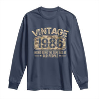 40th Birthday Gift For Men Long Sleeve Shirt Retro Camo 1986 Weird Being The Same Age As Old People