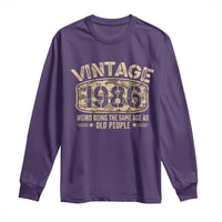 40th Birthday Gift For Men Long Sleeve Shirt Retro Camo 1986 Weird Being The Same Age As Old People