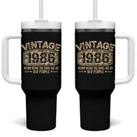 40th Birthday Gift For Men Tumbler With Handle Retro Camo 1986 Weird Being The Same Age As Old People