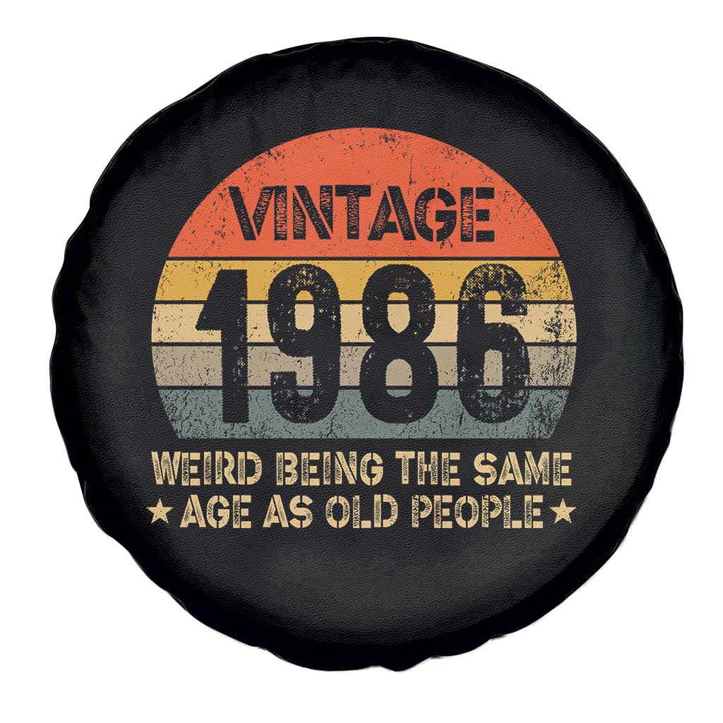 40th Birthday Spare Tire Cover Retro 1986 Weird Being The Same Age As Old People