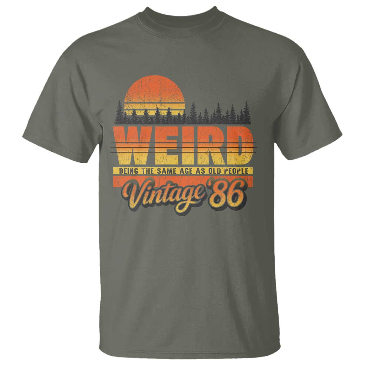Funny 40th Birthday T Shirt Retro 1986 Weird Being The Same Age As Old People