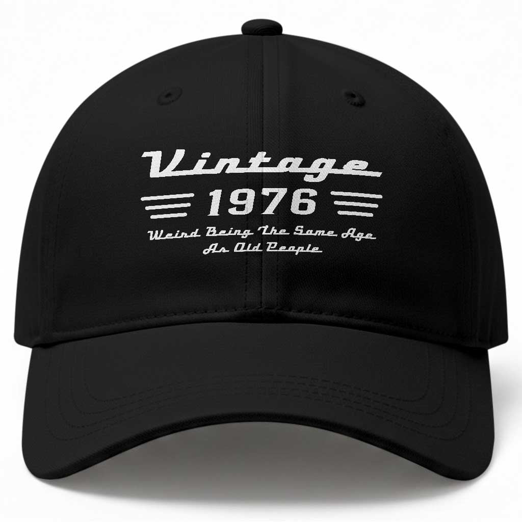 Vintage 50th Birthday Baseball Cap 50yr 1976 Weird Being The Same Age As Old People