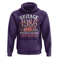40th Birthday Gifts For Her Hoodie Floral 1986 Weird Being The Same Age As Old People