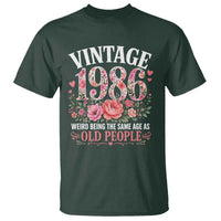 40th Birthday Gifts For Her T Shirt Floral 1986 Weird Being The Same Age As Old People