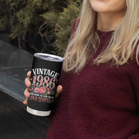 40th Birthday Gifts For Her Tumbler Cup Floral 1986 Weird Being The Same Age As Old People