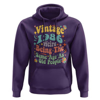 Funny 40th Birthday Hoodie Retro Groovy 1986 Weird Being The Same Age As Old People