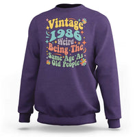 Funny 40th Birthday Sweatshirt Retro Groovy 1986 Weird Being The Same Age As Old People