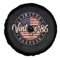Vintage 1986 Stamp Spare Tire Cover Funny 40th Birthday USA Flag 40 Year Old Bday