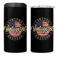 Vintage 1986 Stamp 4 in 1 Can Cooler Tumbler Funny 40th Birthday USA Flag 40 Year Old Bday