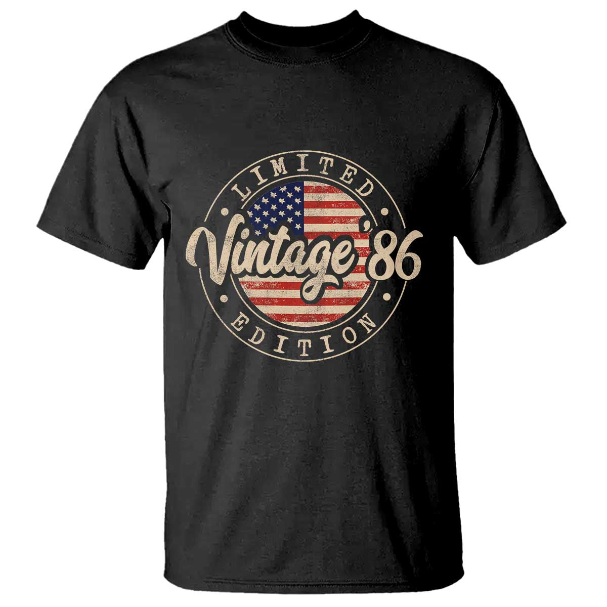 Vintage 1986 Stamp T Shirt Funny 40th Birthday USA Flag 40 Year Old Bday