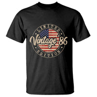 Vintage 1986 Stamp T Shirt Funny 40th Birthday USA Flag 40 Year Old Bday