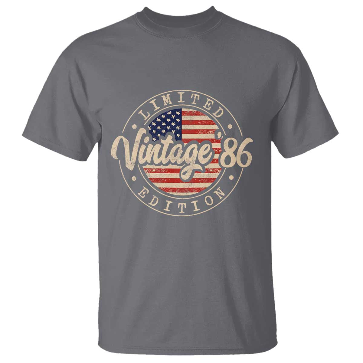Vintage 1986 Stamp T Shirt Funny 40th Birthday USA Flag 40 Year Old Bday