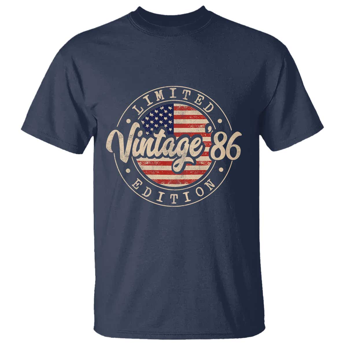 Vintage 1986 Stamp T Shirt Funny 40th Birthday USA Flag 40 Year Old Bday