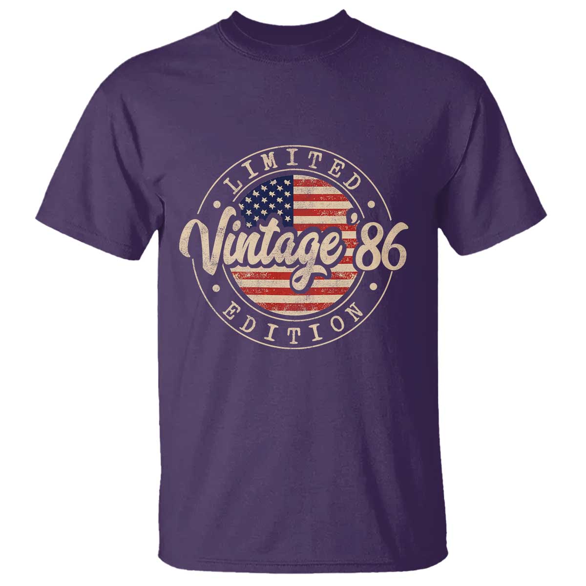 Vintage 1986 Stamp T Shirt Funny 40th Birthday USA Flag 40 Year Old Bday
