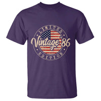 Vintage 1986 Stamp T Shirt Funny 40th Birthday USA Flag 40 Year Old Bday