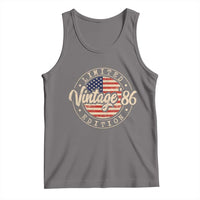 Vintage 1986 Stamp Tank Top Funny 40th Birthday USA Flag 40 Year Old Bday