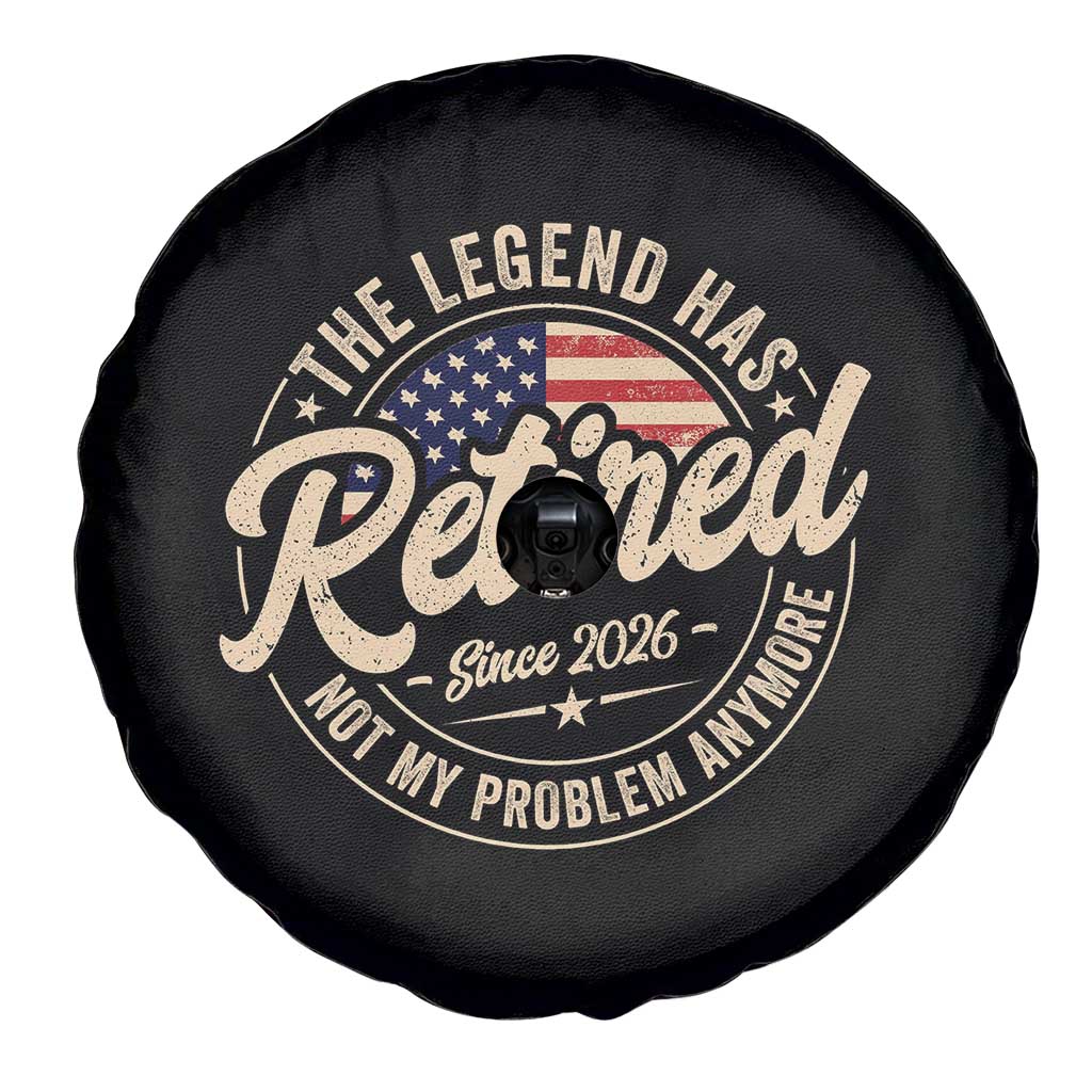 Retired 2026 Spare Tire Cover Funny Retirement US Flag Retired Not My Problems Anymore