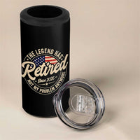 Retired 2026 4 in 1 Can Cooler Tumbler Funny Retirement US Flag Retired Not My Problems Anymore