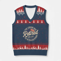 Retired 2026 V-Neck Knit Sweater Vest Funny Retirement US Flag Retired Not My Problems Anymore