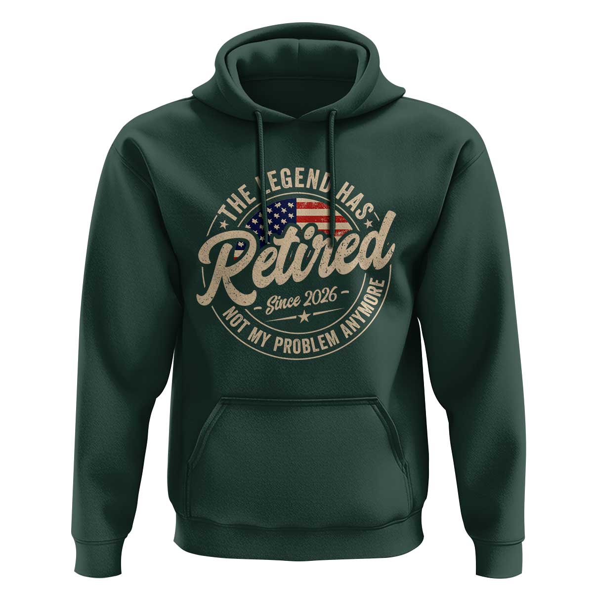 Retired 2026 Hoodie Funny Retirement US Flag Retired Not My Problems Anymore