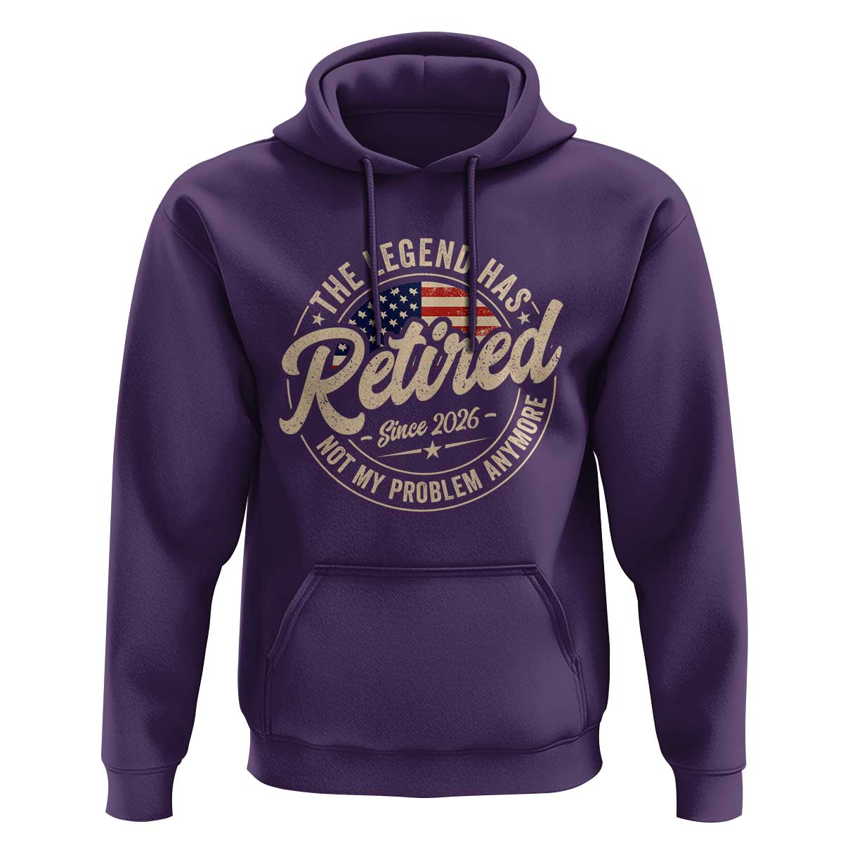 Retired 2026 Hoodie Funny Retirement US Flag Retired Not My Problems Anymore