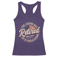 Retired 2026 Racerback Tank Top Funny Retirement US Flag Retired Not My Problems Anymore